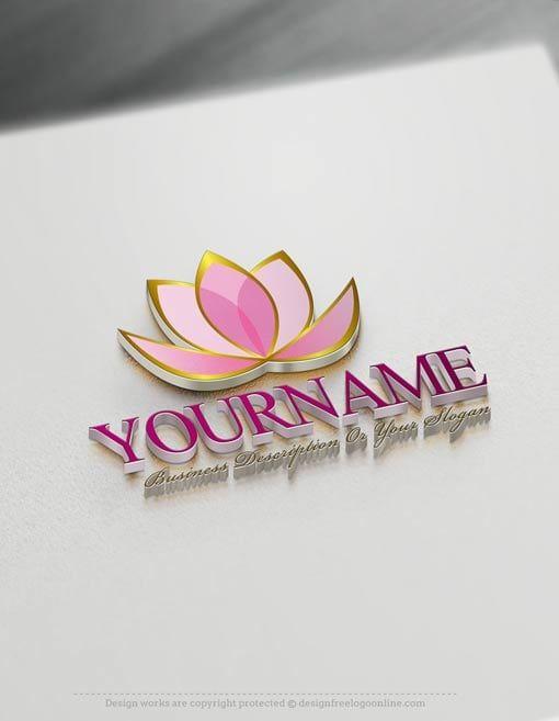 Flower Text Logo - Create a Logo Free - Lotus Flower Logo Templates