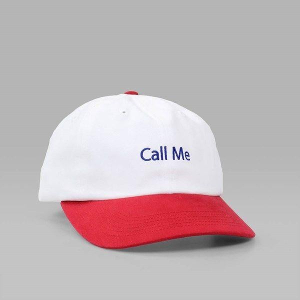 Red Call Logo - CALL ME 917 'CALL ME' CAP WHITE RED | CALL ME 917 Caps