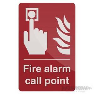 Red Call Logo - 1 x Red and White Self Adhesive Fire Alarm Call Point Sign 100 x ...