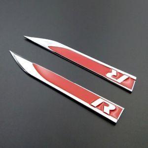 Red Badge Logo - 2x R Line Red Badge Emblem Sticker Wing Fender Metal Logo Decal