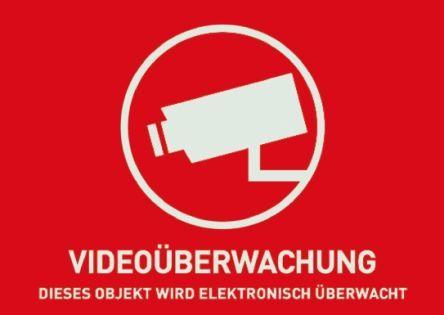 German Red White Logo - AU1321 ABUS. Abus Red White Surveillance Warning Sticker