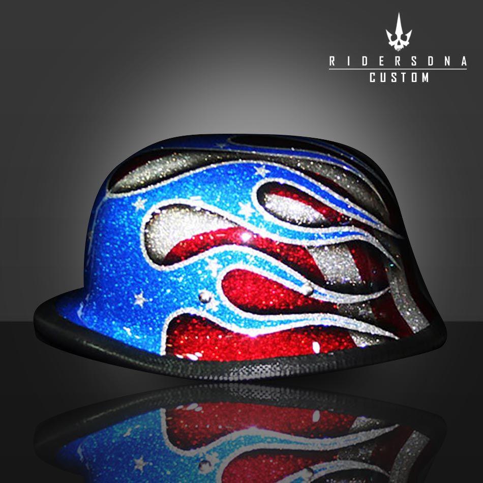 German Red White Logo - blue fire red white metal flake american star german half cap hand ...