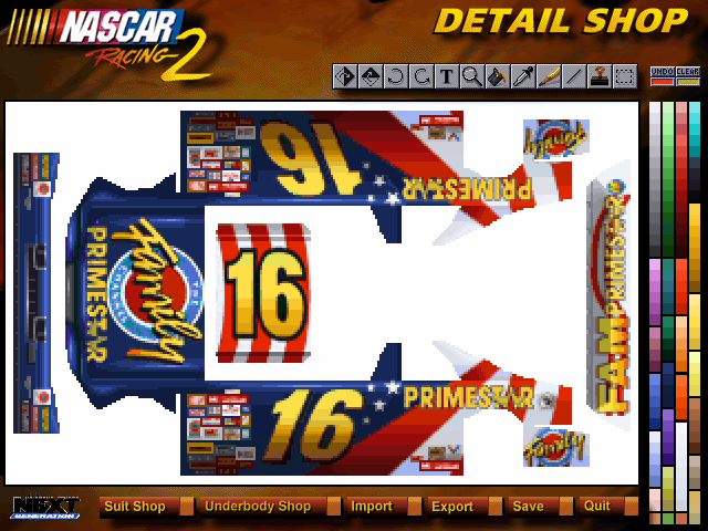 NASCAR Promo Logo - NASCAR Racing 2 (1996) promotional art - MobyGames