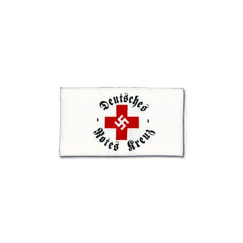 German Red White Logo - WWII Gear - German Red Cross Armband - WWII Repro - Cotton - White