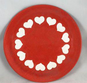 German Red White Logo - Waechtersbach Germany Red White Heart 1 Salad Plate German Pottery