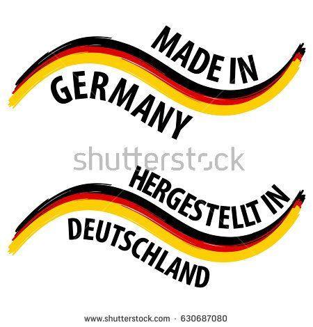 German Red White Logo - Made in Germany with German Flag Quality Label on the white ...