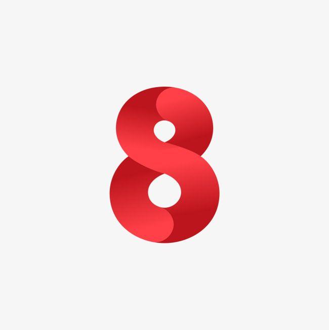 Red Numbers Logo - Red Number Eight, Gules, Number, Red Numbers PNG and Vector for Free ...