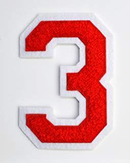 Red Numbers Logo - Red Number 3 Patch Number three counting logo Letter