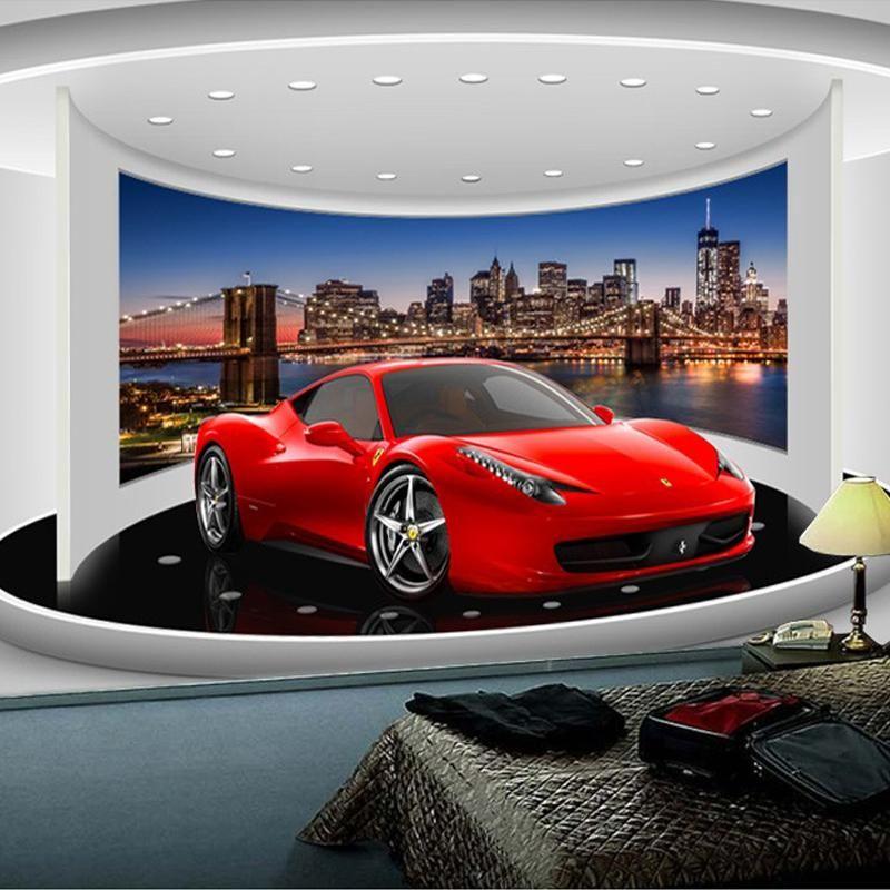 3D Sports Car Logo - Wholesale Custom Any Size 3D Sports Car Poster Photo Wallpaper ...