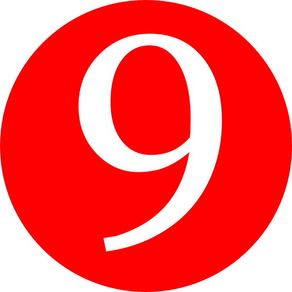 Red Numbers Logo - Number 9 Clipart.com. Free for personal use Number 9