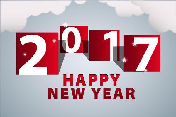Red Numbers Logo - new year template with cloud and red numbers Free vector