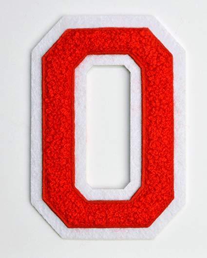 Red Numbers Logo - Varsity Number Patches Embroidered Chenille