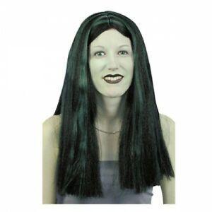 Green Streaking Face Logo - Witch Wig with Black & Green Streaks, Gothic Hair Styles, Halloween ...