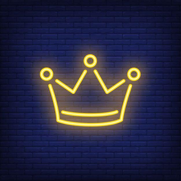 Blue Yellow Crown Logo - Yellow crown night bright advertisement element. gambling concept ...