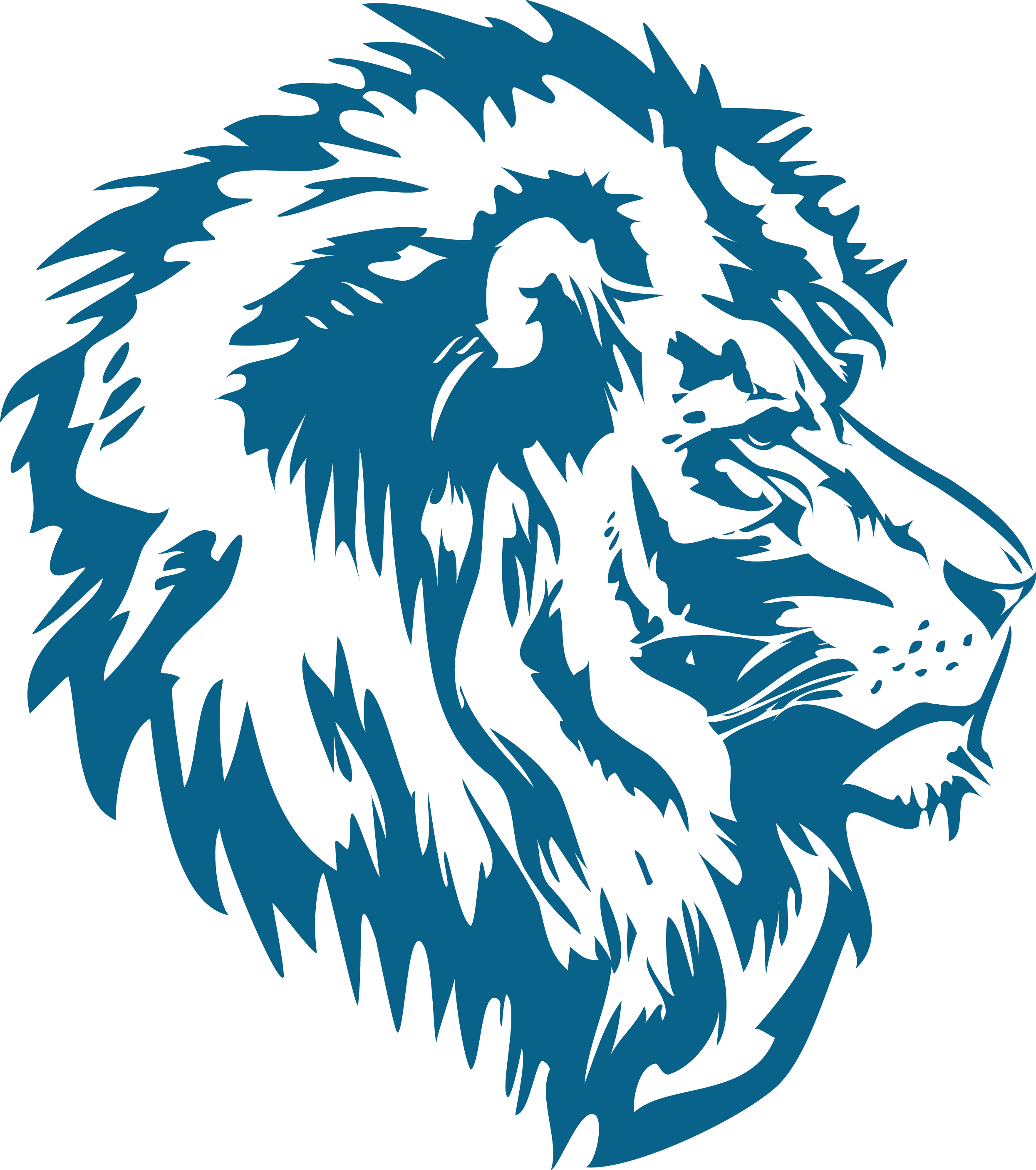 White and Blue Lion Logo - Blue lion Logos