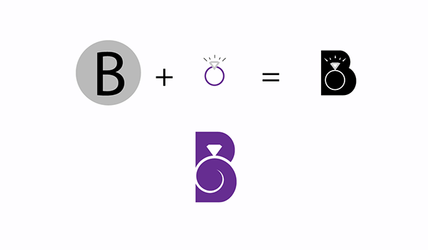 B in Diamond Logo - LOGO JEWELS on Wacom Gallery