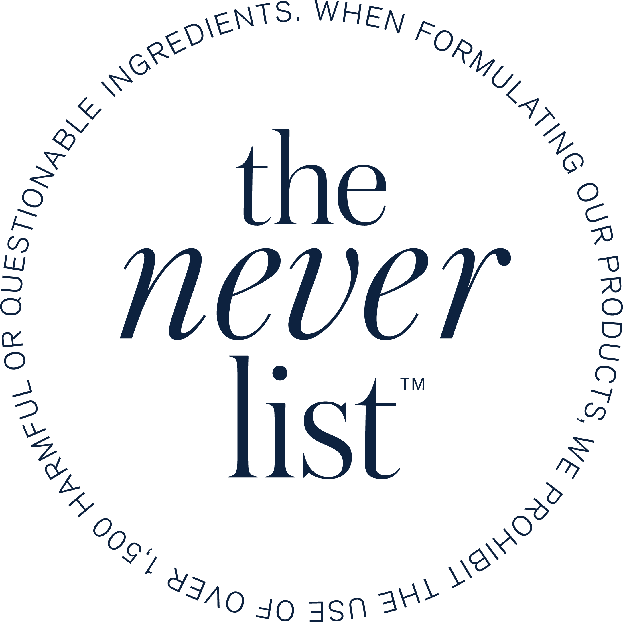 Cleaning Product and Beauty Product Logo - The Never List™ | Beautycounter