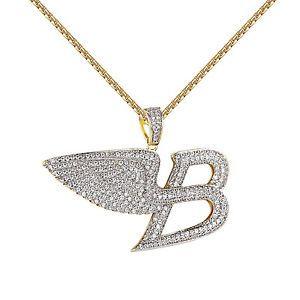 B in Diamond Logo - Flying B Car Logo Pendant Iced Out Simulated Diamonds Gold Finish ...