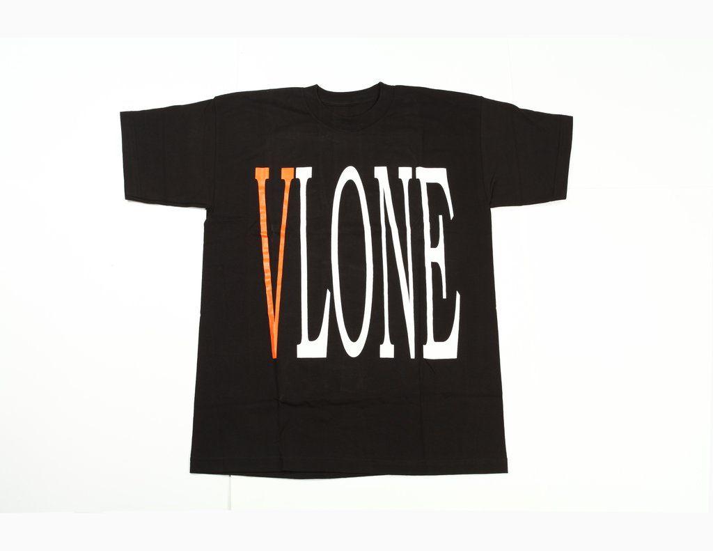 Orange Vlone Logo - Vlone Logo Tee Black V Orange