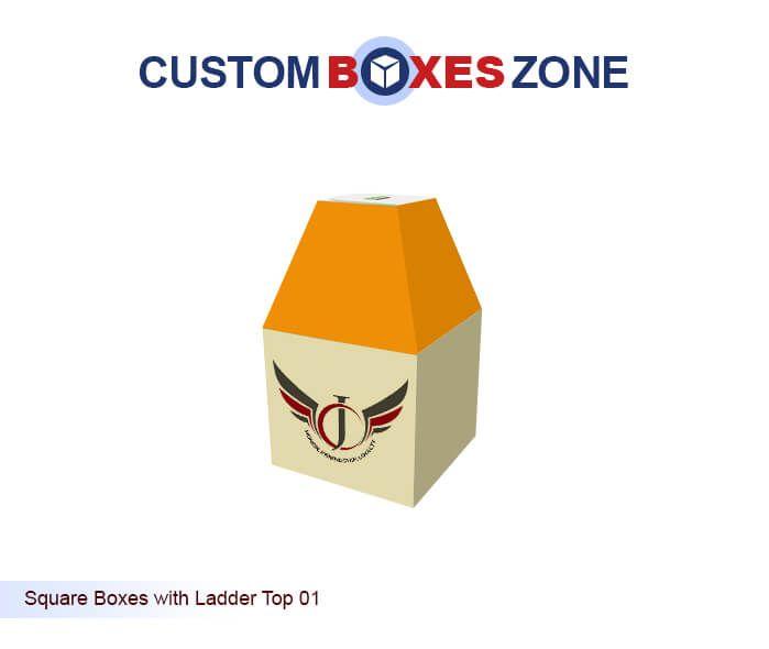 Ladder in Square Logo - Custom Square Boxes with Ladder Top at Wholesale