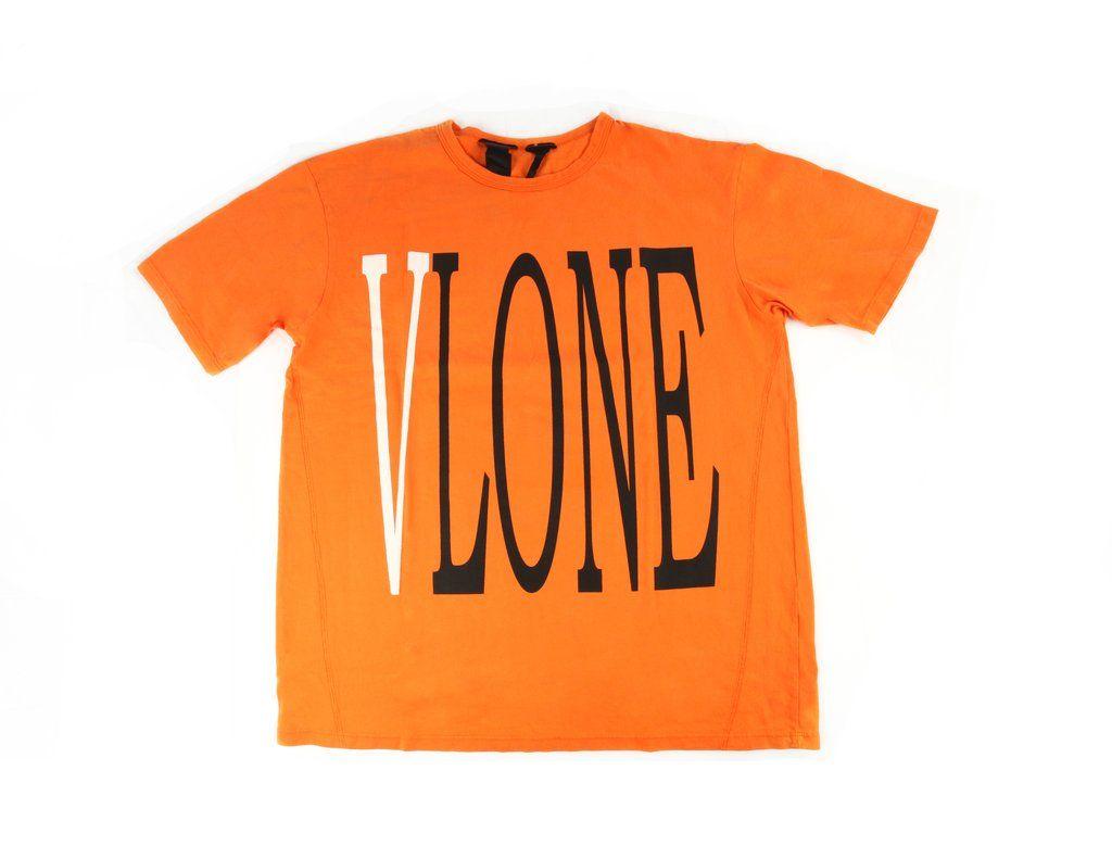 Orange Vlone Logo - Vlone Logo V-White Orange Tee – Solestage