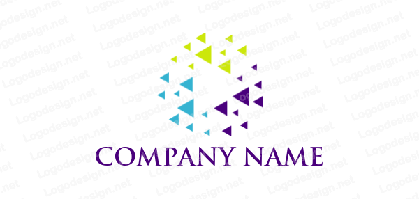 Small Triangles Logo - small triangles forming play button | Logo Template by LogoDesign.net