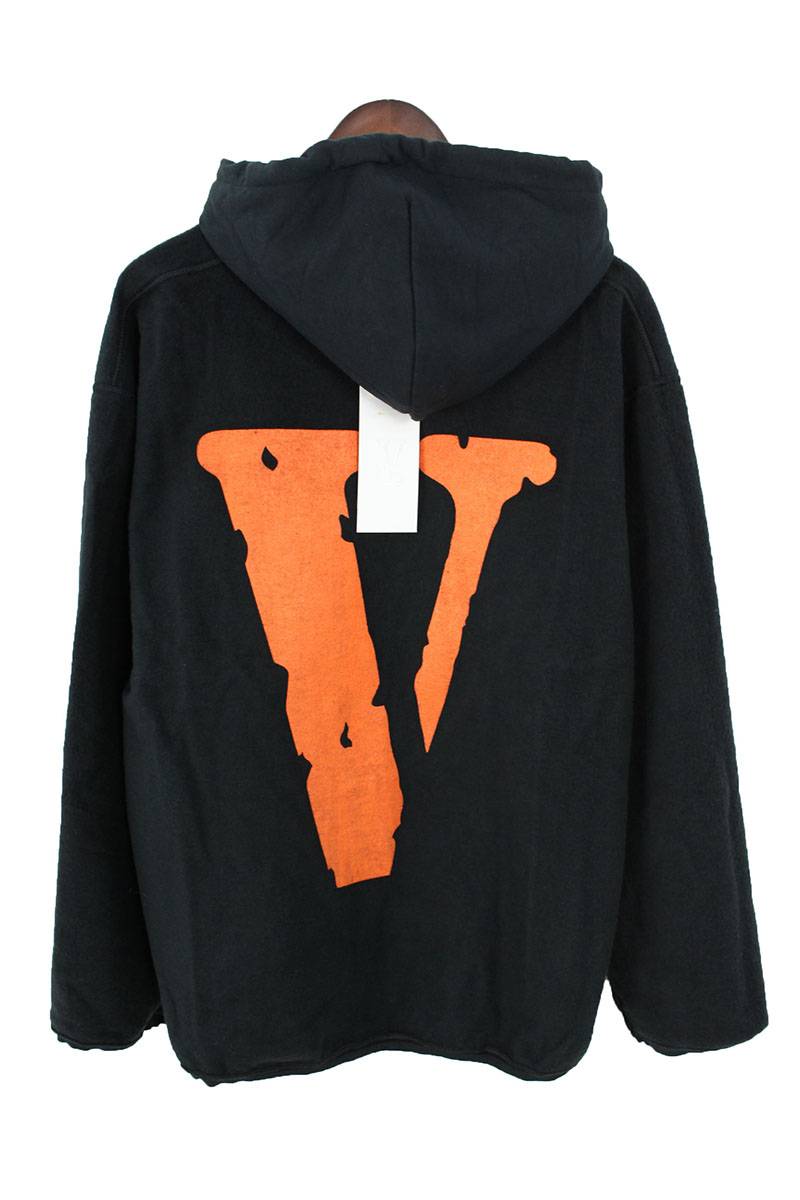 Orange Vlone Logo - RINKAN: ヴィローン /VLONE logo print reversible pullover parka XL