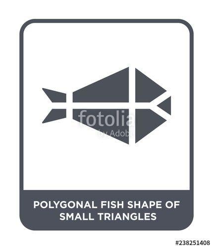 Small Triangles Logo - polygonal fish shape of small triangles icon vector