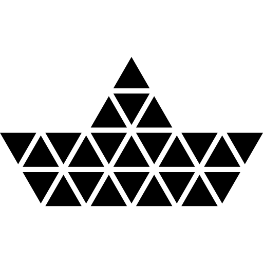 Small Triangles Logo - Polygonal boat of small triangles Icon