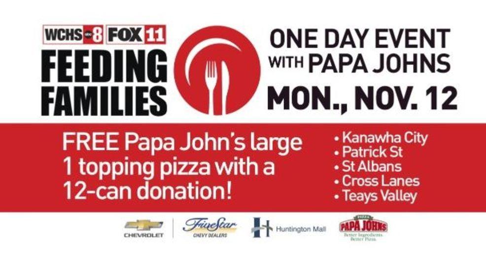 Papa John's Pizza Logo - Get a free Papa John's pizza when you donate to Feeding Families