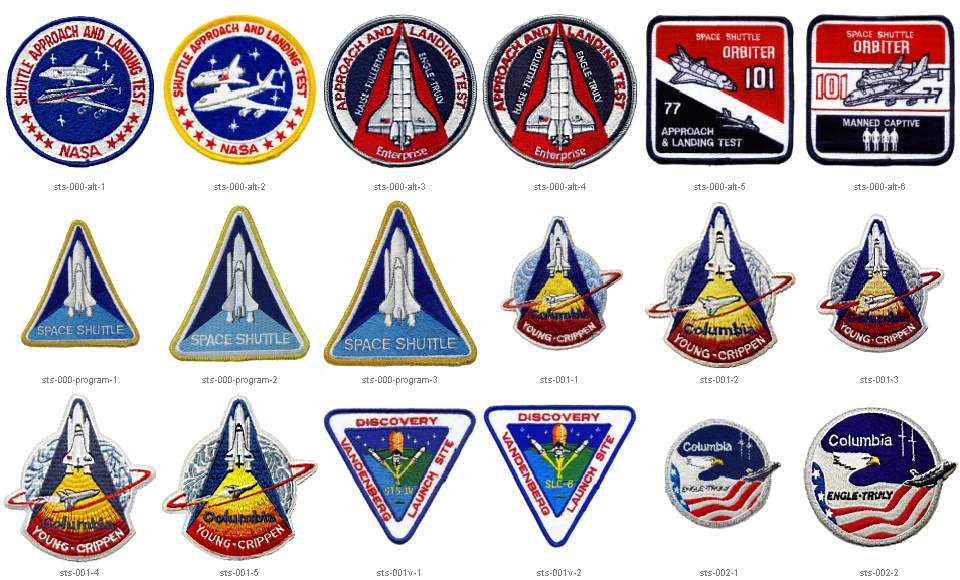 NASA Spaceship Logo - NASA Space Shuttle Mission Patches STS 1 Through STS 117