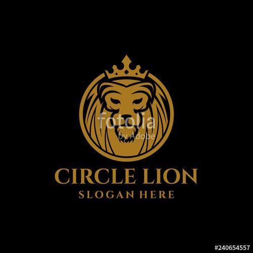 Royal Circle Logo - Royal Circle Lion King Crown vector logo design illustration