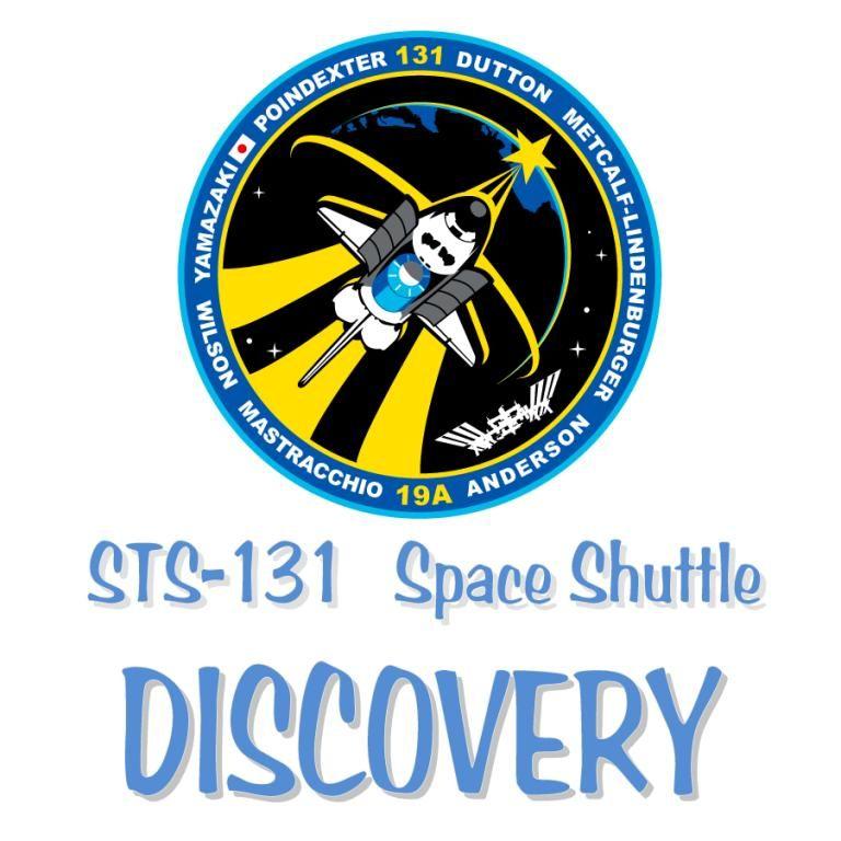 NASA Spaceship Logo - NASA Space Shuttle STS 131 Mission Logo T Shirt L White