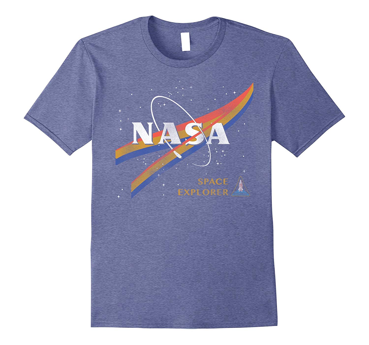 NASA Spaceship Logo - NASA Retro Chevron Space Shuttle Logo Graphic T Shirt TH