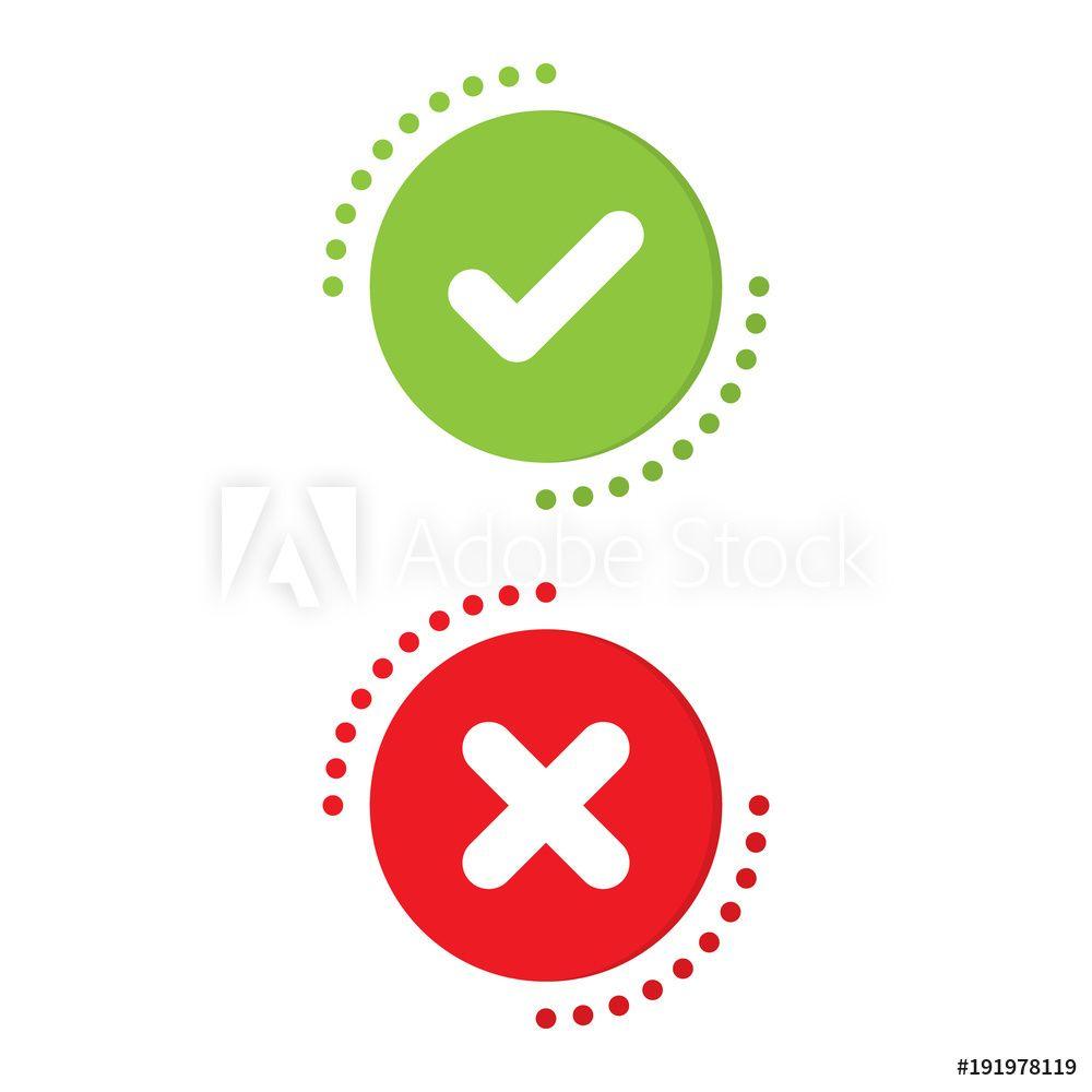 Green and Red X Logo - Photo & Art Print Green check mark and red X mark Right and Wrong ...