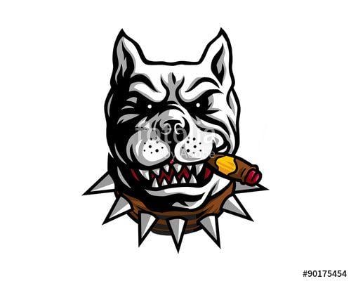 Pitbull Dog Logo - smokers dog pitbull