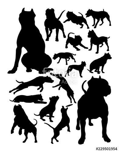 Pitbull Dog Logo - Pitbull dog animal silhouette. Good use for symbol, logo, web icon ...
