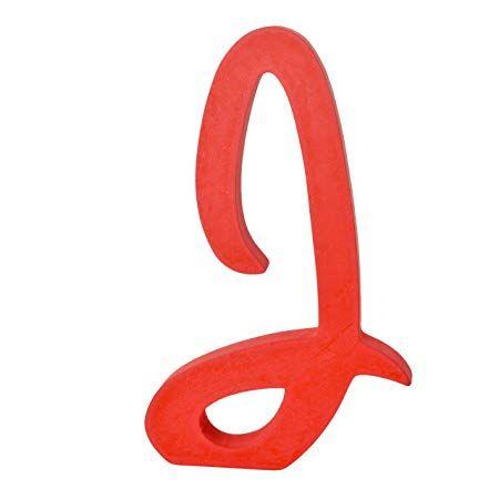 Red Letter J Logo - Extra Large Disney Font Freestanding Wooden letters Personalised