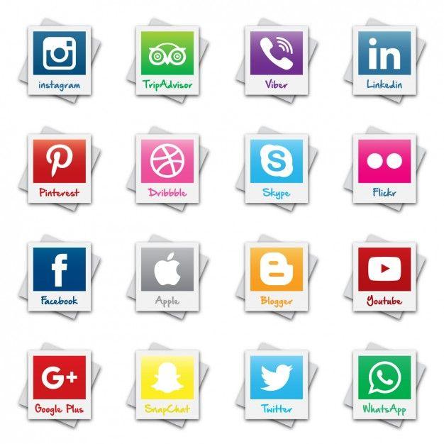 Social Website Logo - Polaroid social network logo collection Vector | Free Download