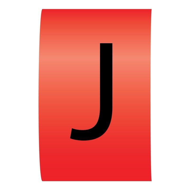 Red Letter J Logo - Black on Red K-Type Cable Markers - Letter J - Cablecraft