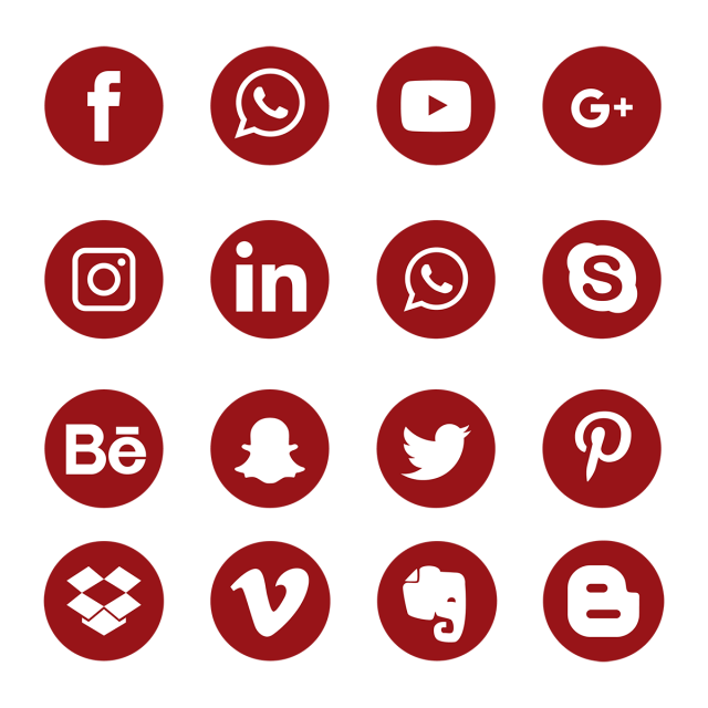 Red Social Logo - Red Social Media Icons Set Logo Symbol, Social, Media, Icon PNG and ...