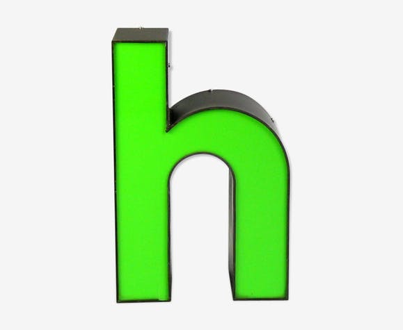 A Green H Logo - Letter h green - metal - green - vintage - zucgt98
