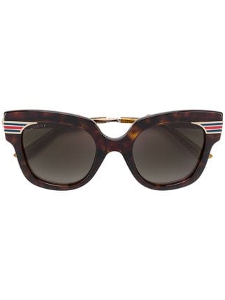Brown Square Logo - Gucci Eyewear square logo sunglasses £346 Online