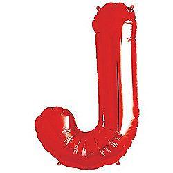 Red Letter J Logo - Red Letter J Balloon - 34 inch Foil