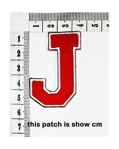 Red Letter J Logo - Red letter J patch logo Sew On Patch Clothes Bag T-Shirt Jeans Biker ...