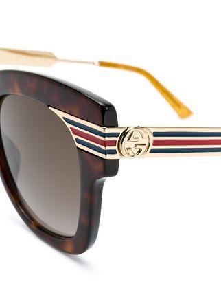 Brown Square Logo - Gucci Eyewear square logo sunglasses £346 - Shop Online - Fast ...