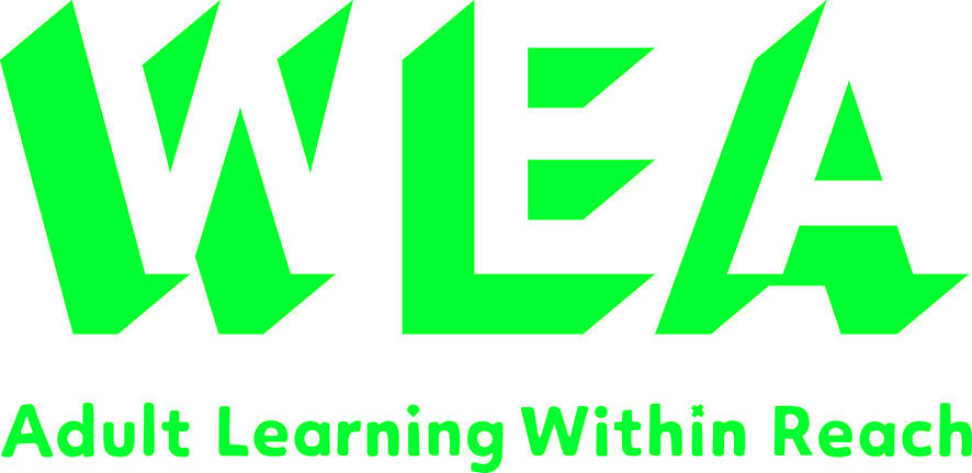 White and Green Line Logo - WEA-Logo-Centred-Green-White Background_75mm_CMYK | Festival of Learning