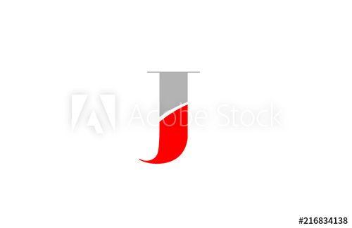 Red Letter J Logo - grey red alphabet letter j logo company icon design this stock