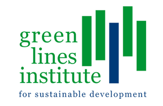 White and Green Line Logo - Green Lines Institute for Sustainable Development