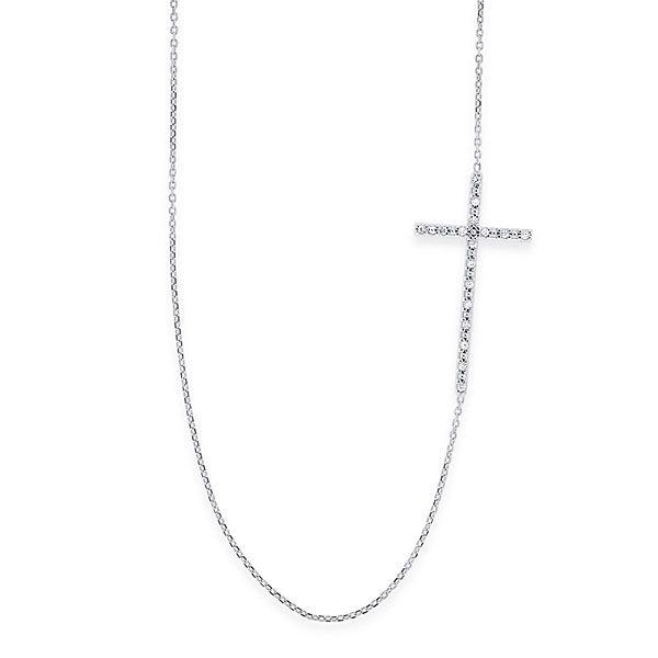 Sideways Diamond Logo - Sideways Diamond Cross Necklace : Reis-Nichols Jewelers